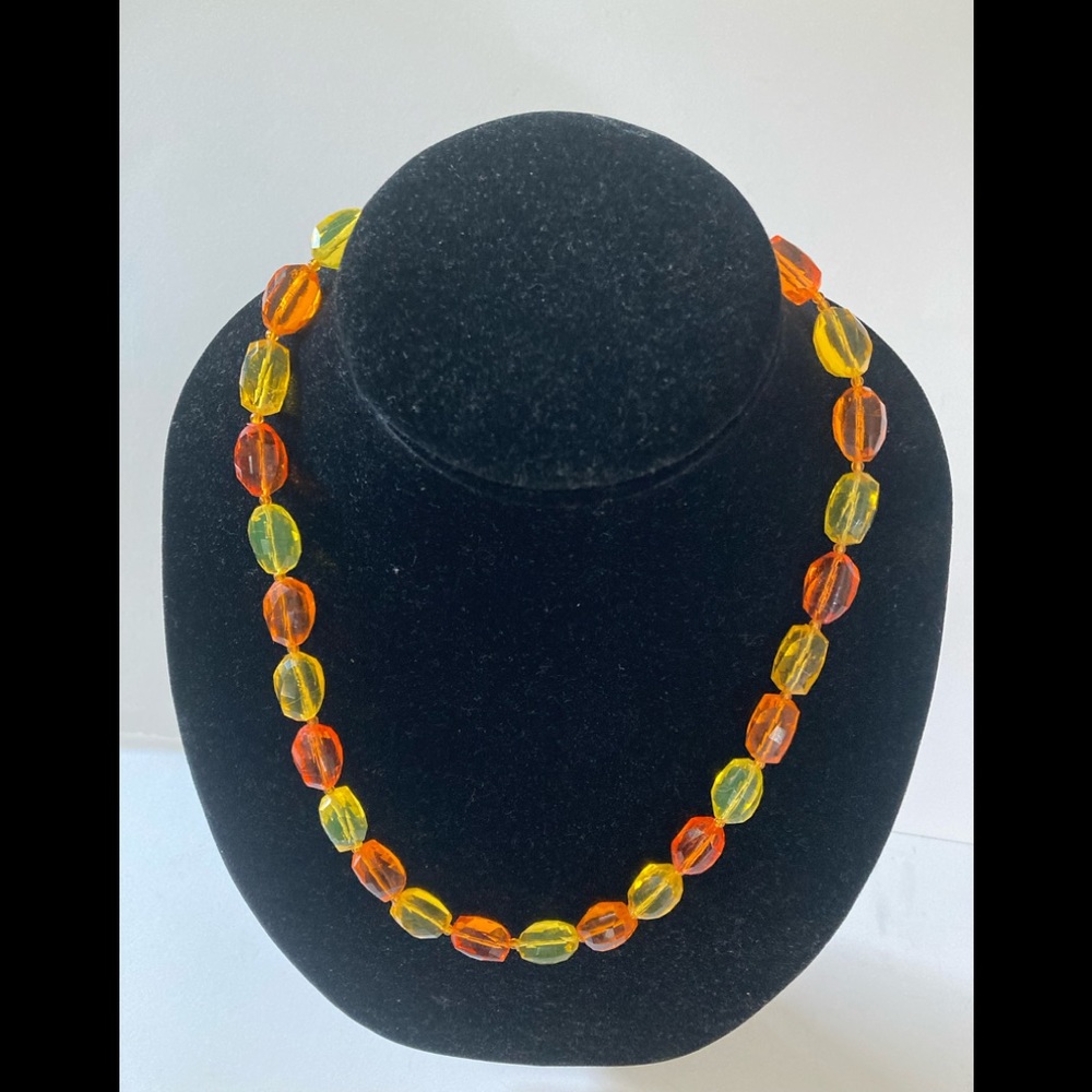 Vintage Hong Kong plastic beaded necklace.